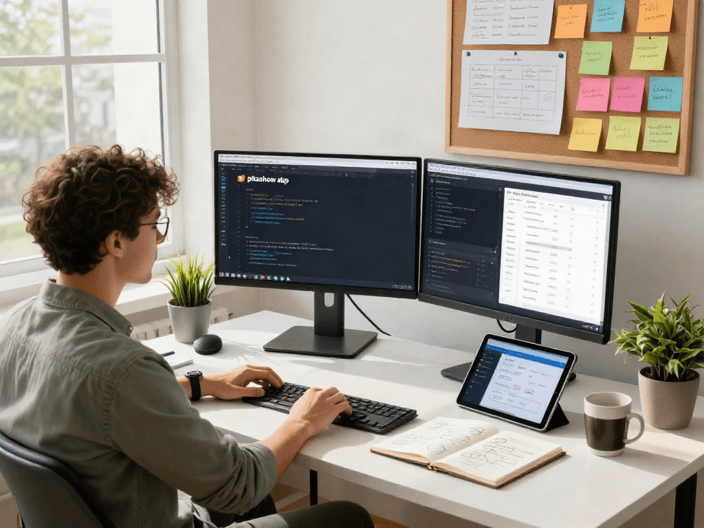 Dynamic mobile app development environment featuring the pikashow apk coding interface and innovative workspace elements.