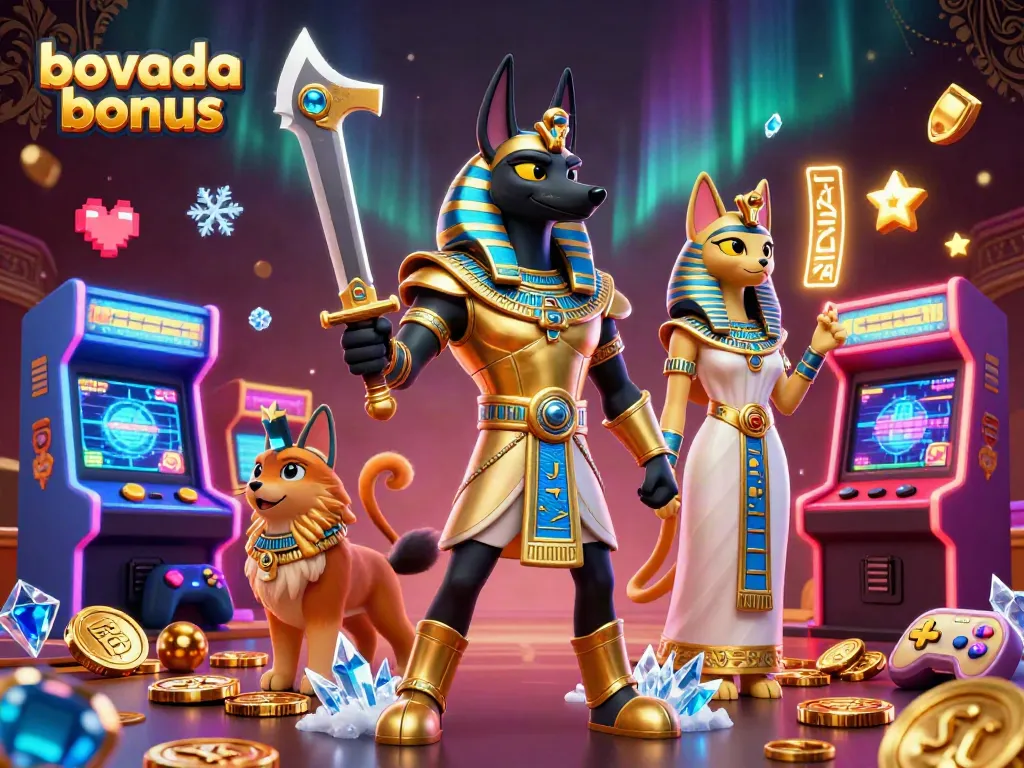 Experience the excitement of Bovada bonus offers with vibrant gaming elements and dynamic characters.