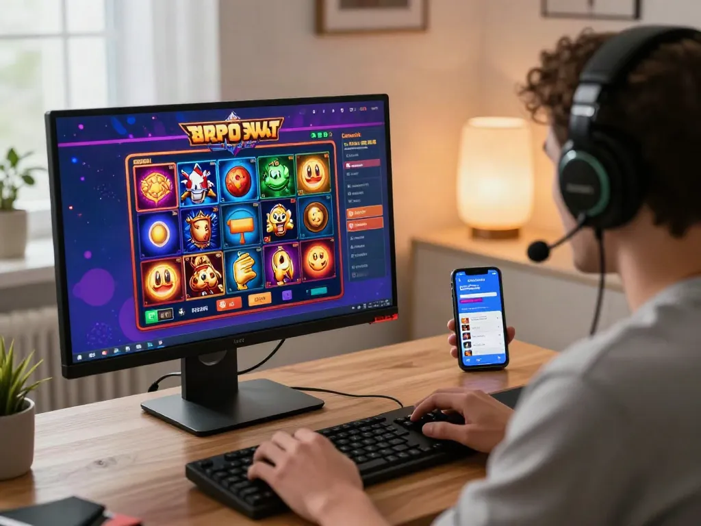 Player engaging with slot gacor hari ini during an exciting online gaming session, showcasing vibrant graphics and immersive technology.