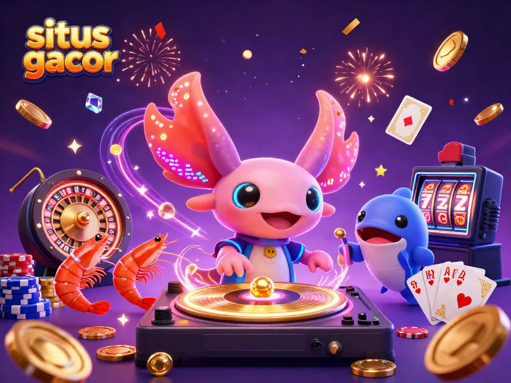 Pemain menikmati situs slot gacor dengan suasana ceria dan elemen permainan yang dinamis.