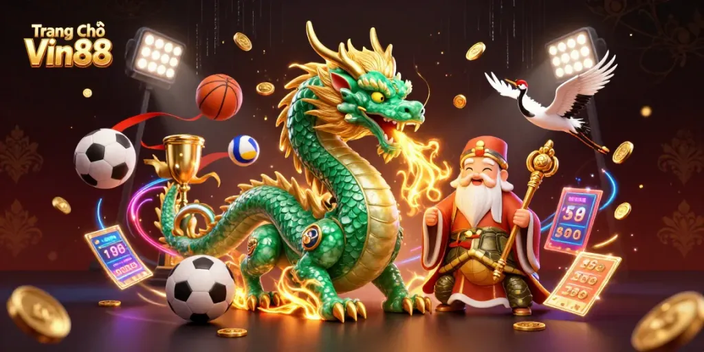 Engage with the exciting features of Trang Chủ Vin88, showcasing a vibrant casino scene filled with dynamic gaming elements.