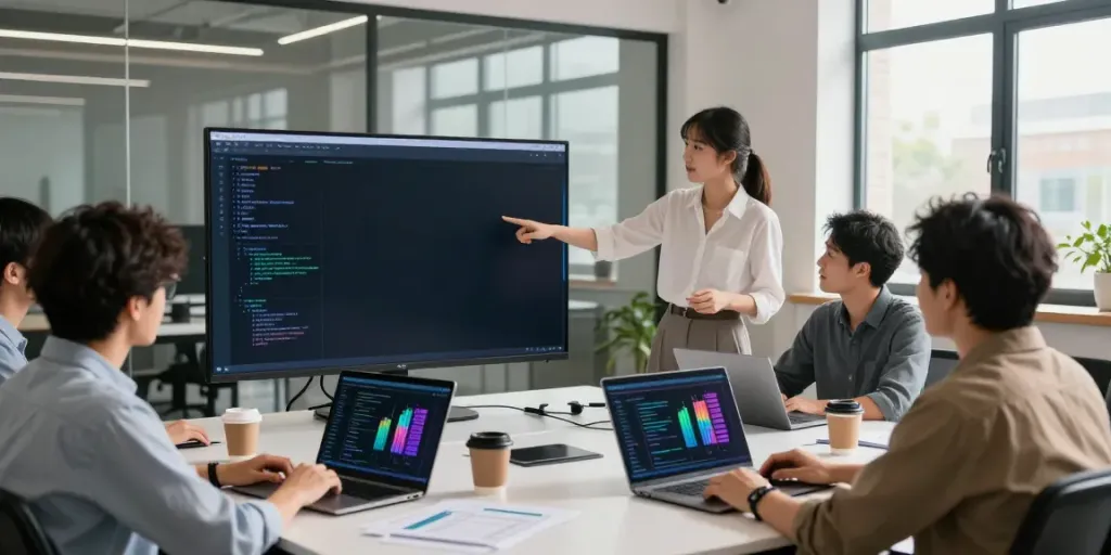 What are AI tokens being analyzed by a diverse team in a modern workspace, showcasing collaboration in AI infrastructure.