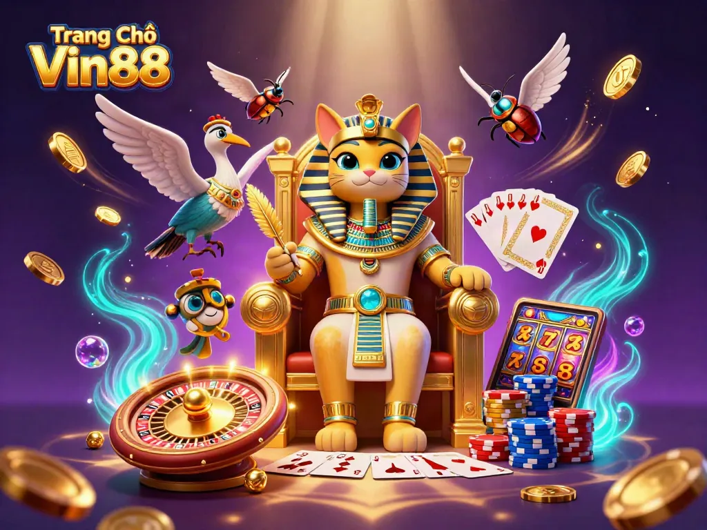 Experience winning with Trang Chủ Vin88's captivating gaming scene showcasing vibrant treasures and excitement.