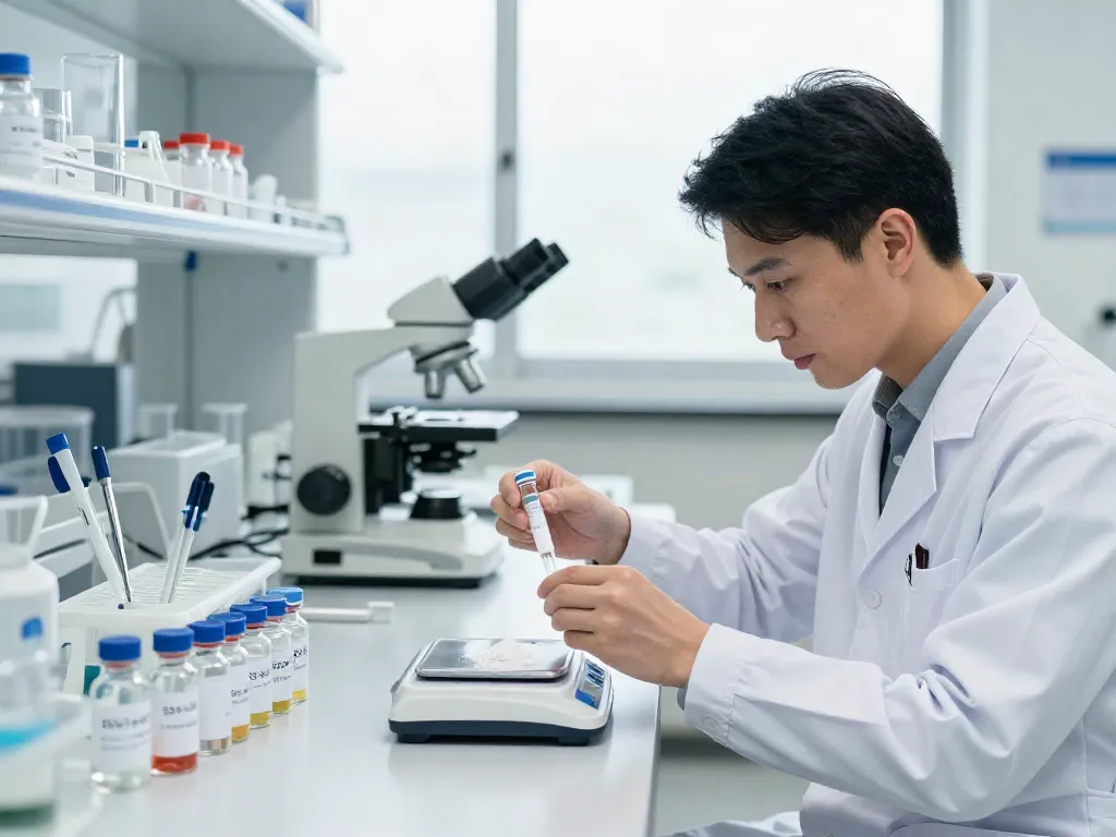 Buy SS-31 peptide online in a professional lab setting with precise measurements and quality assurance.