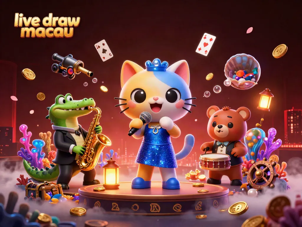 Menampilkan live draw macau dengan karakter unik di panggung kasino, menambah keseruan permainannya.