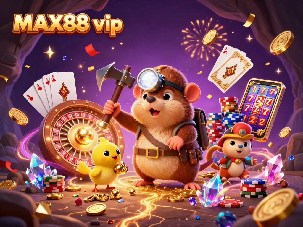 Win big at MAX88 vip with immersive games, glowing slot reels, and rich casino treasures.