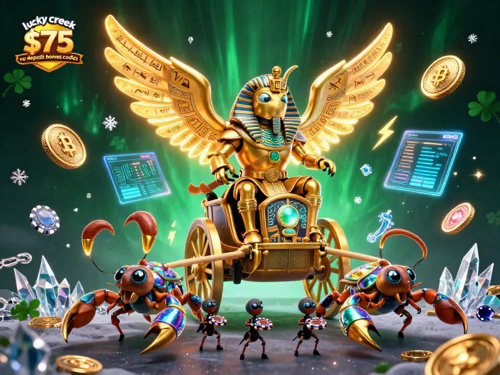 Claim big wins with lucky creek $75 no deposit bonus codes in an immersive casino scene.