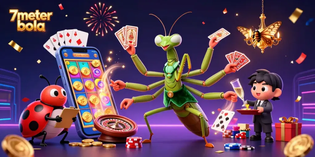 Experience vibrant gaming with 7meter bola, featuring colorful slot games and dynamic characters.