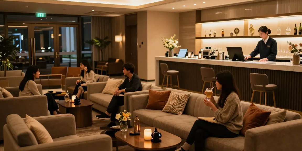 일산오피에서 편안하고 세련된 분위기의 라운지에서 고객이 휴식을 취하는 모습