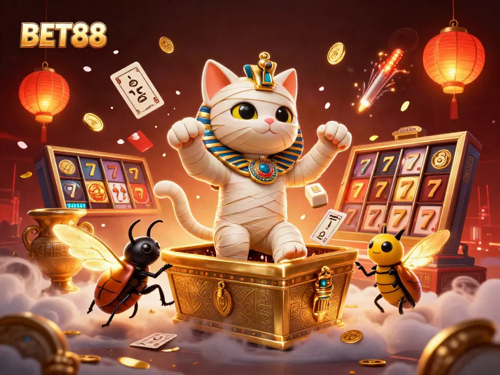 BET88: Mèo xác ướp Ai Cập trong sòng bạc nổi bật với jackpot và biểu tượng may mắn