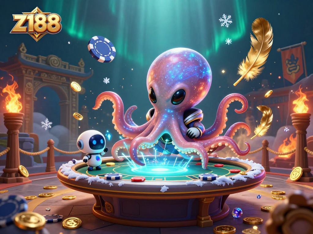 Experience the excitement of z188 with a vivid illustration of alien poker games and cosmic themes.