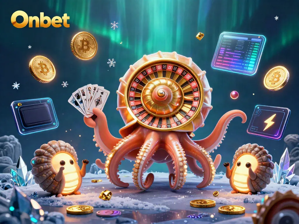 Experience the excitement of Onbet's 3D casino with vibrant characters and dynamic gambling elements.