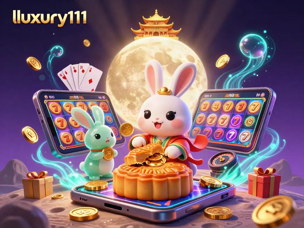 Experience thrilling slot play with luxury111's captivating 3D illustration featuring vibrant game elements.