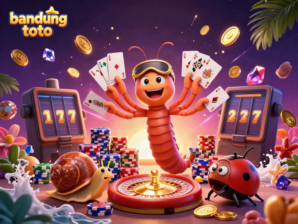 Engage in thrilling gameplay with bandung toto represented by cartoon characters and casino elements.
