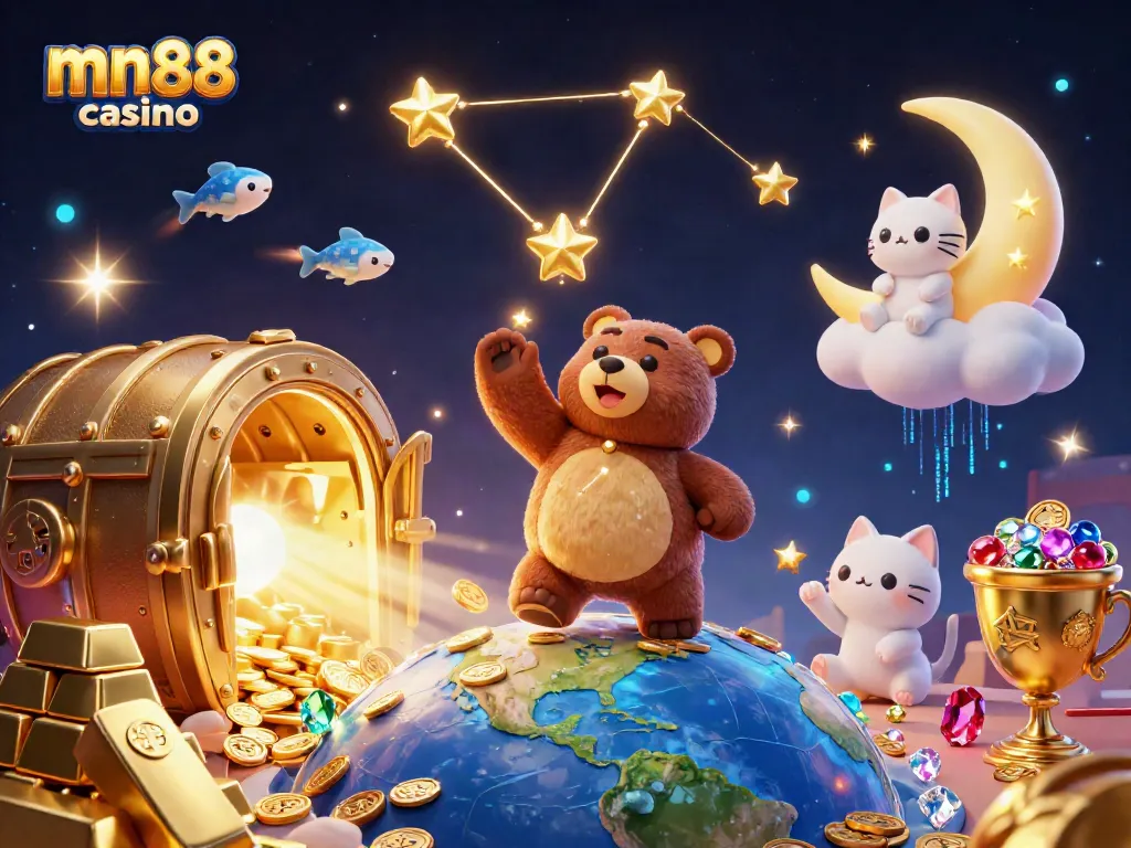 Engage with mn88 casino's vibrant universe full of treasures and cartoon characters capturing rewards.