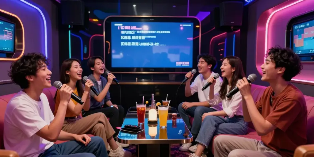 강남 달토에서 다양한 친구들이 즐겁게 노래하는 분위기